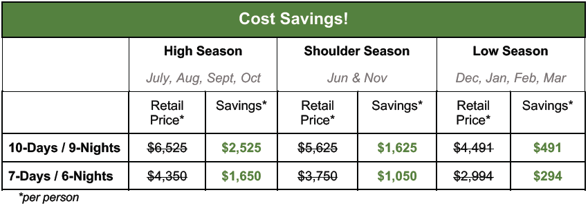 Brave Africa Cost Savings Table